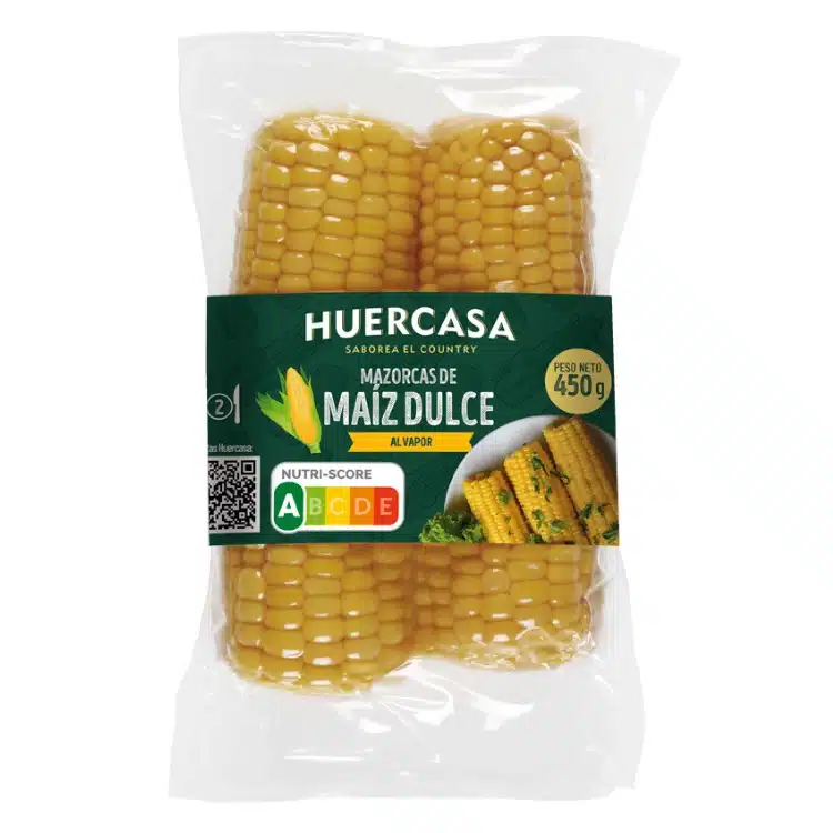 MAZORCA DE MAIZ DULCE AL VAPOR 2UDS (HUERCASA) 450G
