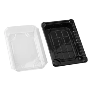 BANDEJA SUSHI C/TAPA 0.6 100UDS