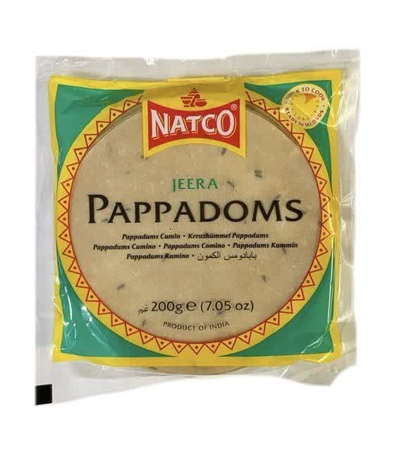 PAPPADUMS JEERA (NATCO) 40/200G